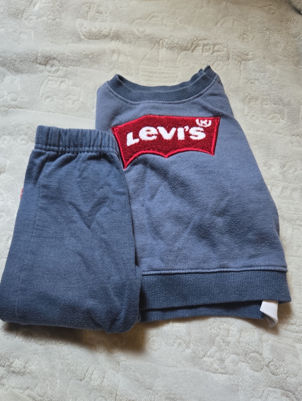 Levi's Kids Navy Sweatpants & Pullover with Red Logo